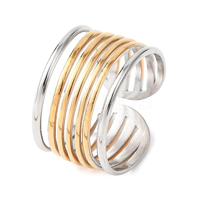 304 Stainless Steel Cuff Open Rings LS-RJEW-H266-04B-GP-1