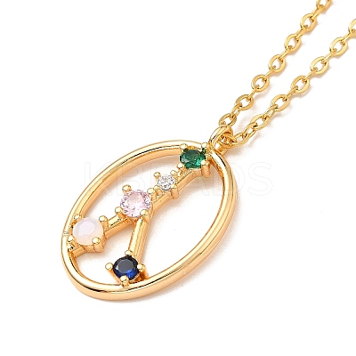 Colorful Cubic Zirconia Constellation Pendant Necklace LS-NJEW-H166-01G-1