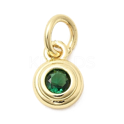 Brass Cubic Zirconia Charms KK-G554-02B-06-1