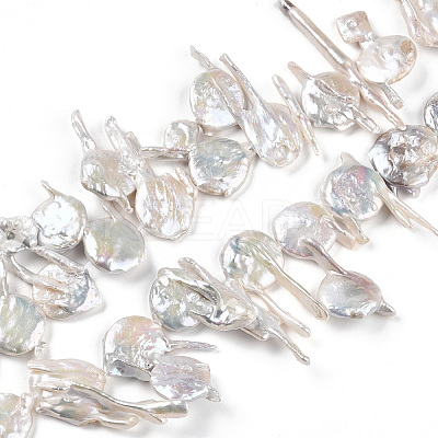 Natural Baroque Keshi Pearl Beads Strands PEAR-S018-06F-1