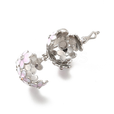 Alloy Crystal Rhinestone Bead Cage Pendants ENAM-M047-02P-D-1