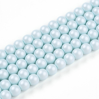 Baking Paint Pearlized Glass Pearl Bead Strands HY-N002-4mm-B01-1