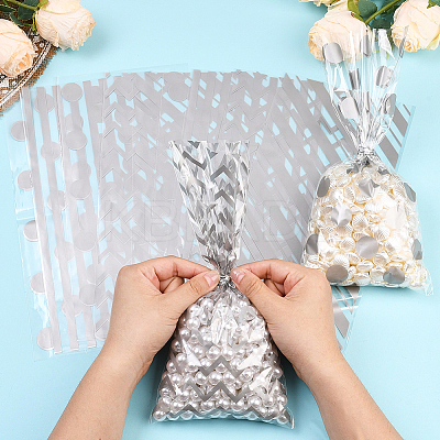 100Pcs 4 Styles Rectangle Plastic Candy Bags ABAG-WH20013-19F-1