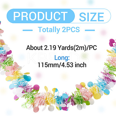 2Pcs Polyester Lace Trim Ribbons OCOR-TADJ0001-01-1
