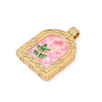 304 Stainless Steel Enamel Pendants STAS-C121-08C-G-1
