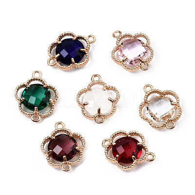70Pcs 7 Colors K9 Glass Connector Charms GLAA-N038-18-1