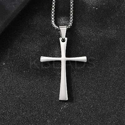 304 Stainless Steel Pendant Necklaces NJEW-P329-03C-P-1