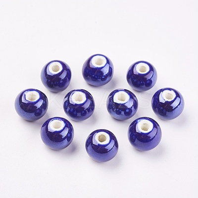 Glazed Porcelain Beads PORC-D001-12mm-14-1