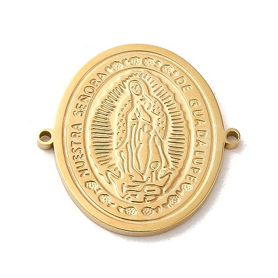 304 Stainless Steel Virgin Mary Connector Charms STAS-L022-305G-1