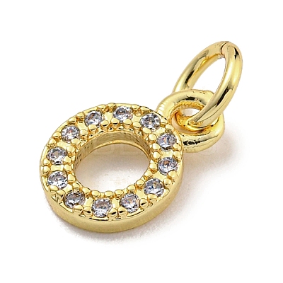 Initial Letter Brass with Cubic Zirconia Charms KK-Q814-26O-G-1
