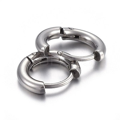 Tarnish Resistant 202 Stainless Steel Huggie Hoop Earrings X-EJEW-L205-02F-P-1