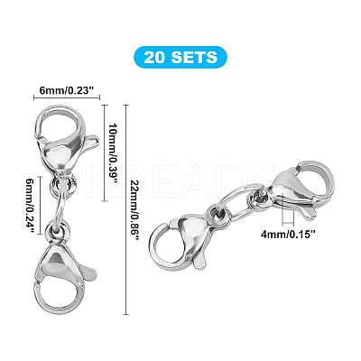 304 Stainless Steel Lobster Claw Clasps STAS-UN0015-97-1