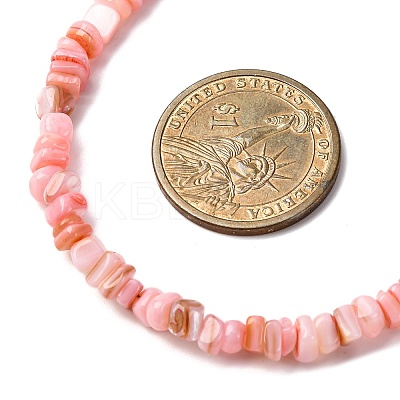 Dyed Natural Freshwater Shell Nuggets Beaded Necklaces NJEW-JN05488-04-1