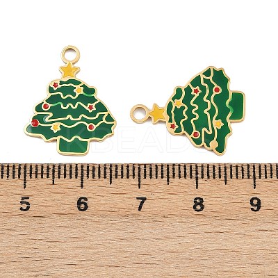 304 Stainless Steel Enamel Christmas Theme Pendants STAS-G359-01G-02-1