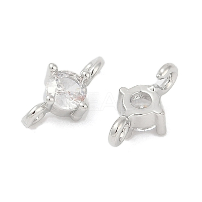 Brass Clear Cubic Zirconia Connector Charms LS-KK-Z094-10P-1