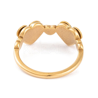 304 Stainless Steel Heart Finger Ring for Women RJEW-C086-10-G-1