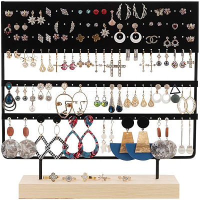Triple Levels Rectangle Iron Earring Display Stand LS-CON-PW0001-151C-02-1