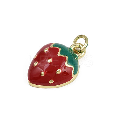 Brass Enamel Pendants KK-D409-44G-B-1