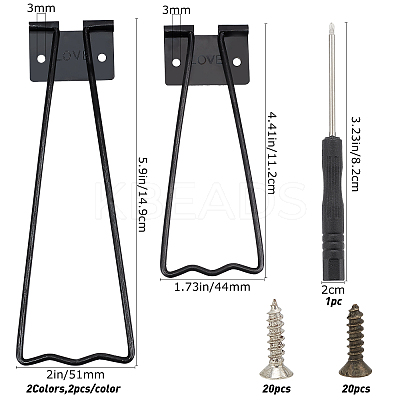 Iron Photo Frame Bracket & Screws Findings IFIN-GF0001-10-1