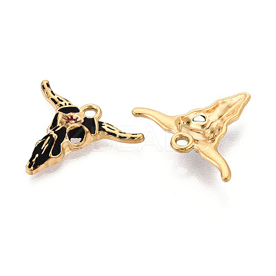 304 Stainless Steel Enamel Pendants STAS-N124-09C-G-1