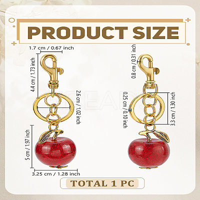 1Pc Apple Resin Keychain KEYC-LP0001-41-1