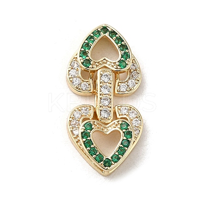 Brass Micro Pave Cubic Zirconia Fold Over Clasps KK-H455-53G-04-1