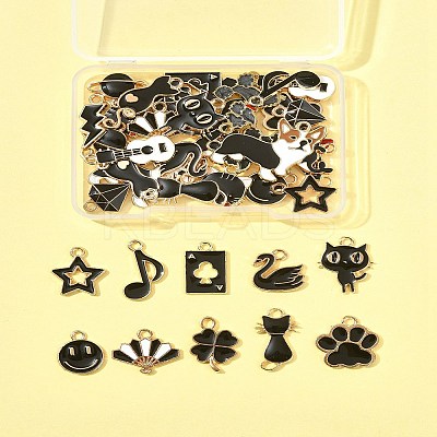 40Pcs 20 Styles Alloy Enamel Charms ENAM-FS0003-38B-1