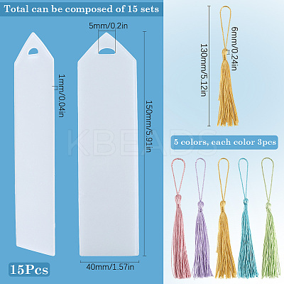 DIY Bookmark Making Kits. with Transparent Acrylic & Polyester Tassel Decoration DIY-SP0001-92C-1