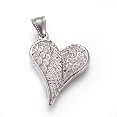 Non-Tarnish 304 Stainless Steel Pendants with 201 Stainless Steel Clasp STAS-E449-13P-1