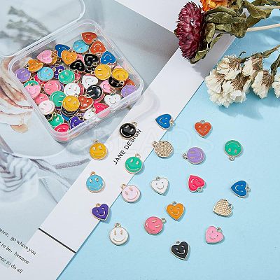 96Pcs 16 Style Alloy Enamel Charms ENAM-FH0001-39-1