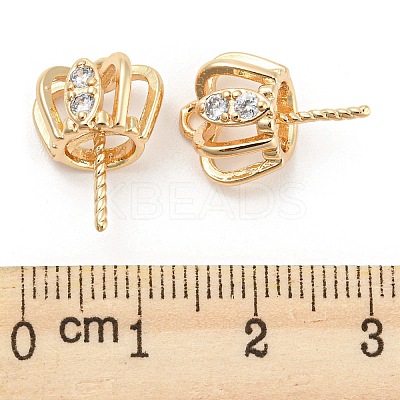Brass Micro Cubic Zirconia Cup Peg Bails KK-Q789-22G-1