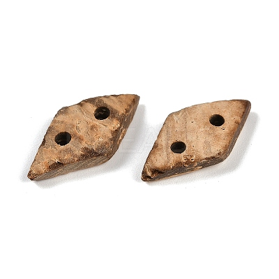 Carved Rhombus 2-hole Basic Sewing Button SHEL-K009-02-1