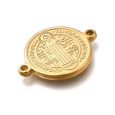304 Stainless Steel Saint Benedict Medal Cross Connector Charms STAS-C119-12G-1