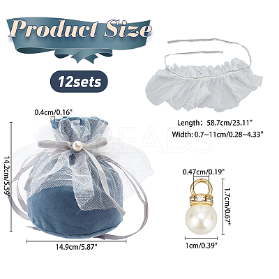12Pcs Velvet Jewelry Drawstring Gift Bags TP-NB0001-30D-1