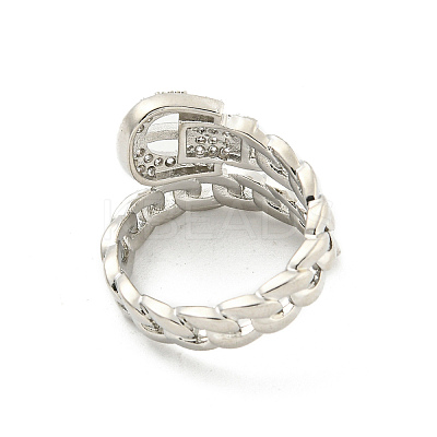Brass Micro Pave Cubic Zirconia Cuff Rings RJEW-I103-053P-1