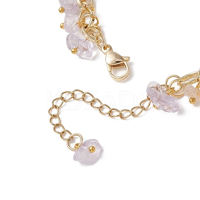 Natural Ametrine Chip Beads Bracelets BJEW-JB13155-03-1