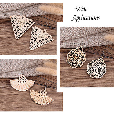 DIY 30 Pairs Natural Wooden Earring Making Kits DIY-TA0003-36P-1