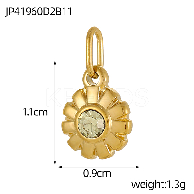 304 Stainless Steel Rhinestone Charms STAS-OY003-87G-1