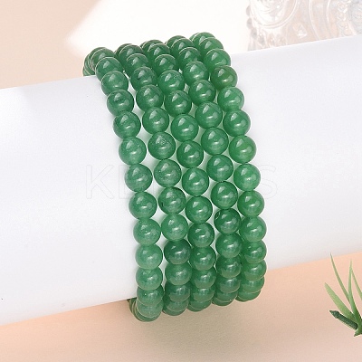 Natural Malaysia Jade(Dyed) Bead Stretch Bracelets BJEW-K212-A-013-1