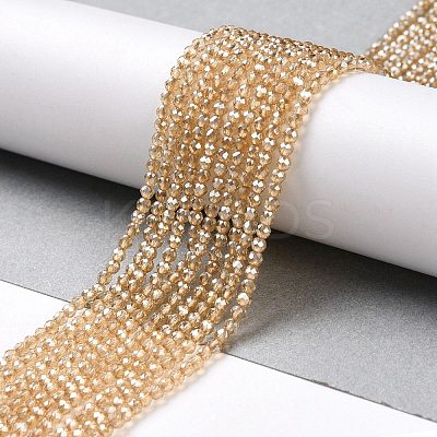Transparent Electroplate Glass Beads Strands GLAA-H021-01A-PL01-1