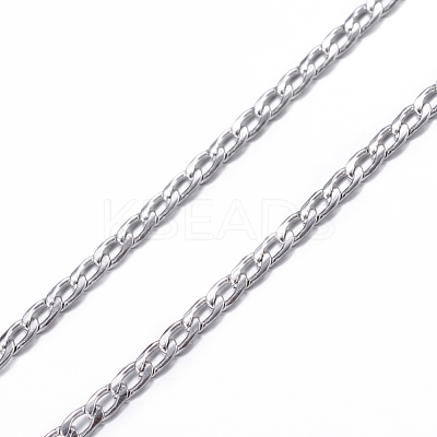 Non-Tarnish 304 Stainless Steel Curb Chain Necklaces NJEW-K099-04P-1