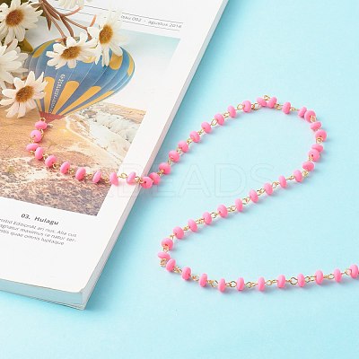 Handmade Polymer Clay Beaded Chain AJEW-JB00999-06-1