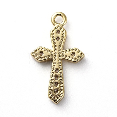 Brass Micro Pave Cubic Zirconia Pendants ZIRC-G157-02G-1