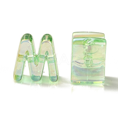 UV Plating Rainbow Iridescent Acrylic Beads OACR-C012-02D-1-1