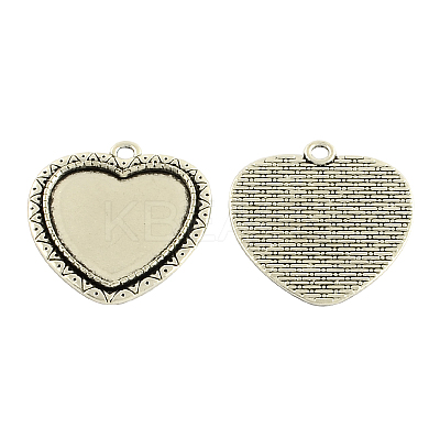 Tibetan Style Alloy Heart Tray Cabochon Settings LS-TIBE-5487-AS-LF-1