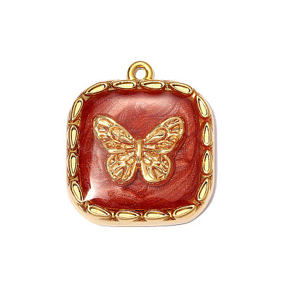 304 Stainless Steel Enamel Pendants STAS-OY012-60G-1