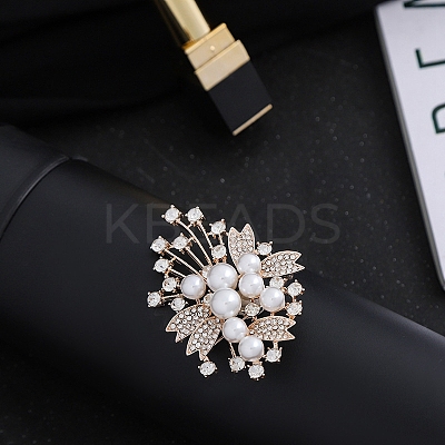 Imitation Pearl Alloy Brooch PW-WG21397-01-1