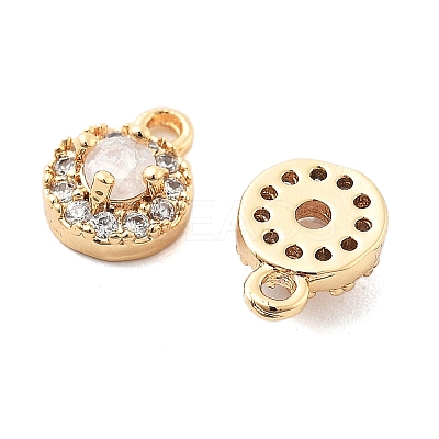 Brass Micro Pave Cubic Zirconia Charms KK-L222-001G-04-1