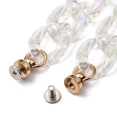 Transparent Acrylic Curb Chain for DIY Keychains HJEW-JM00400-02-1