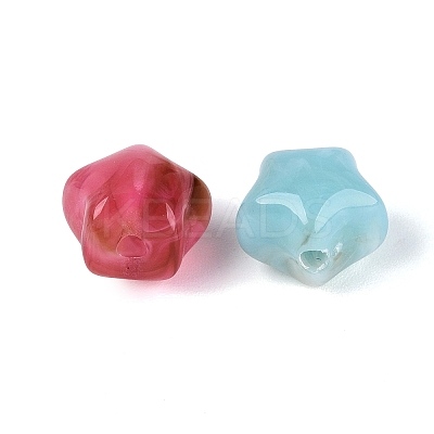 Two Tone Opaque Acrylic Beads OACR-Q205-02-1